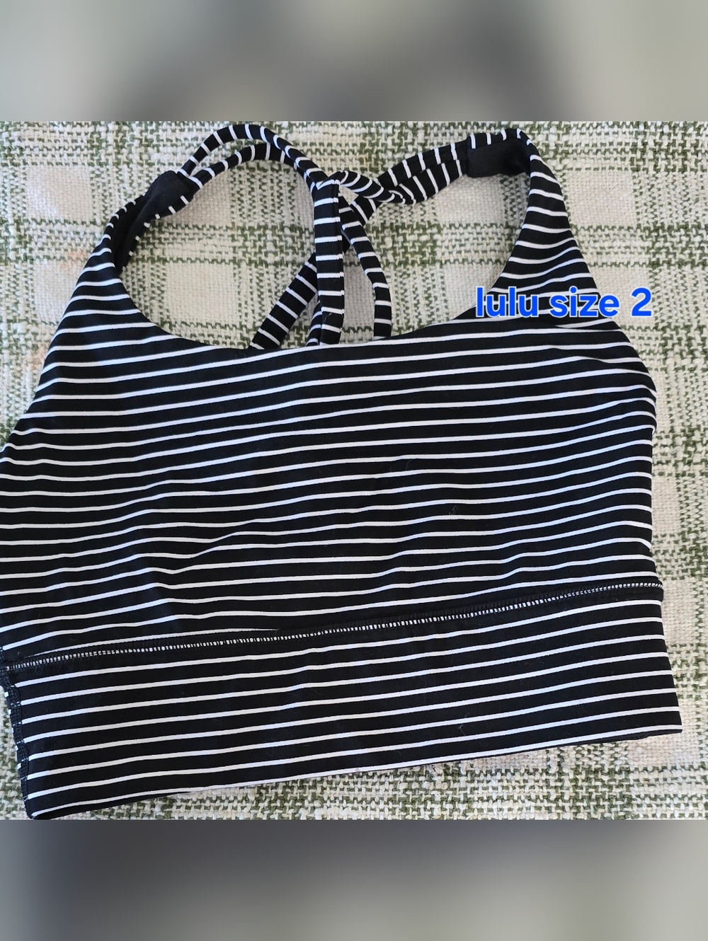 lululemon athletica Black and White Striped Sports Bra